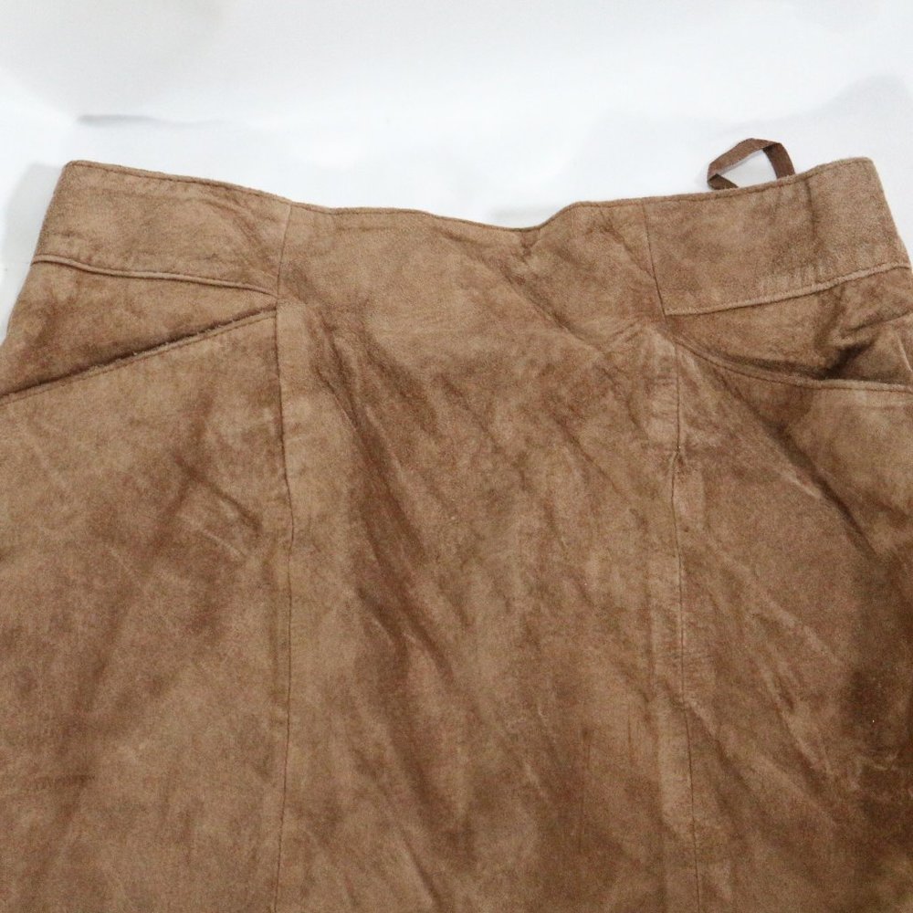 VTG LORD & TAYLOR Silky Suede Leather Skirt Sz 10 Women - Picture 5 of 13